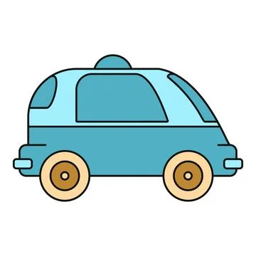Autonomous electric concept car ready for future smart city transport Stock Illustration