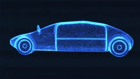 Autonomous Electric Vehicle Wireframe Design Concept Animation 12 스톡 동영상 117685980