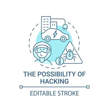 Autonomous hacking possibility concept icon. Stock Illustration