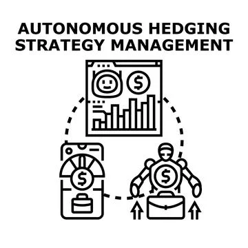 Autonomous hedging strategy management icon concept Stock Illustration