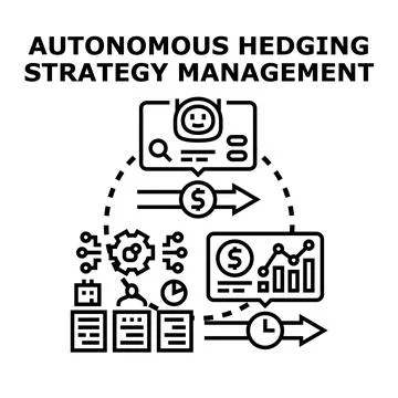 Autonomous hedging strategy management process icon concept Stock Illustration