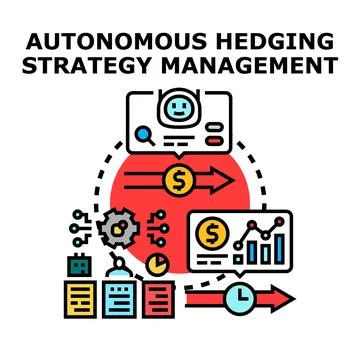Autonomous hedging strategy management process icon concept Stock Illustration