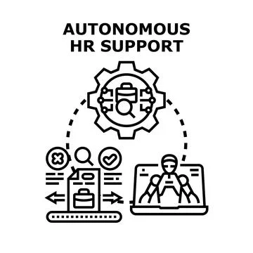 Autonomous hr support concept with ai technology Stock Illustration