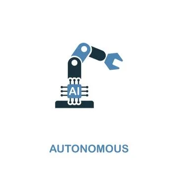 Autonomous icon in two colors design. Premium style from artificial intelligence Stock Illustration