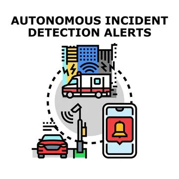 Autonomous incident detection alert system for smart city Stock Illustration