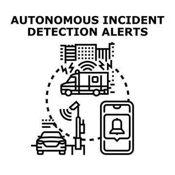 Autonomous incident detection alert system for smart city Stock Illustration