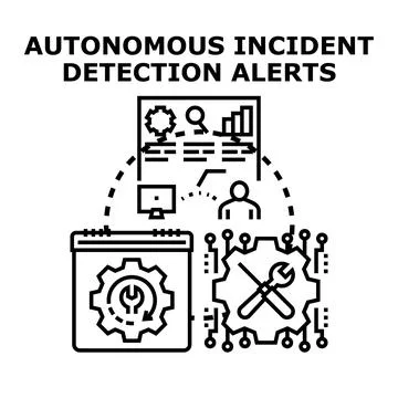Autonomous incident detection alerts concept vector icon イラスト素材