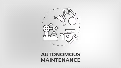Autonomous maintenance animated line concept icon Stock Footage 346720087
