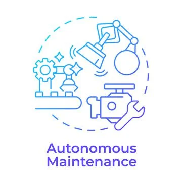 Autonomous maintenance blue gradient concept icon 库存插图