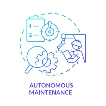 Autonomous maintenance blue gradient icon Stock Illustration