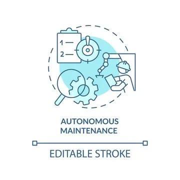 Autonomous maintenance turquoise concept icon Illustrazione stock