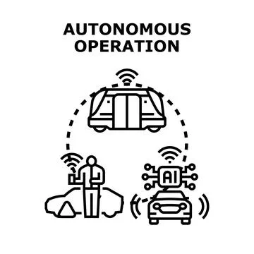 Autonomous operation concept featuring artificial intelligence driving Stock Illustration