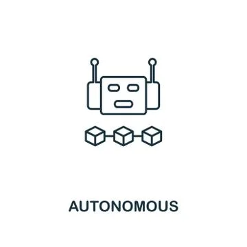 Autonomous outline icon. Thin line style design from blockchain icons collection Stock Illustration
