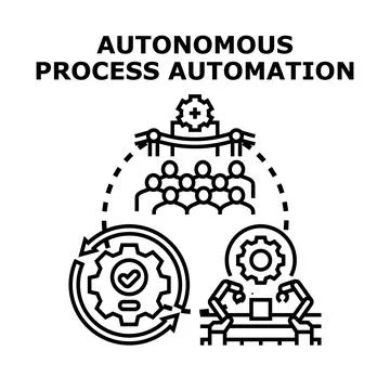 Autonomous process automation system optimizing efficiency process 스톡 일러스트