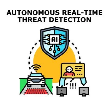 Autonomous real time threat detection system using artificial intelligence Stock Illustration
