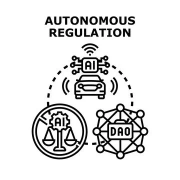 Autonomous regulation explores self governing systems Illustrazione stock