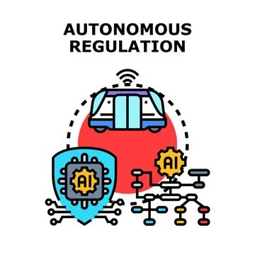 Autonomous regulation system for intelligent transportation and management Stock Illustration