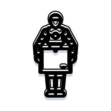 Autonomous robot delivering package illustration icon イラスト素材