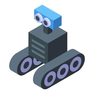 Autonomous robot exploring new planet with artificial intelligence Stockillustratie