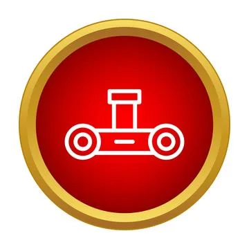 Autonomous robot flat line red gold icon Illustrazione stock