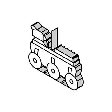 Autonomous robot isometric icon vector illustration Stock Illustration
