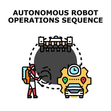 Autonomous robot operations sequence planning and execution Stock Illustration