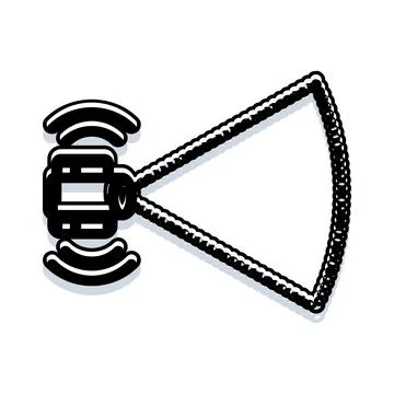 Autonomous robot sensor icon with signal detection Stock Illustration