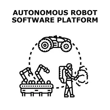 Autonomous robot software platform concept innovation Stockillustratie