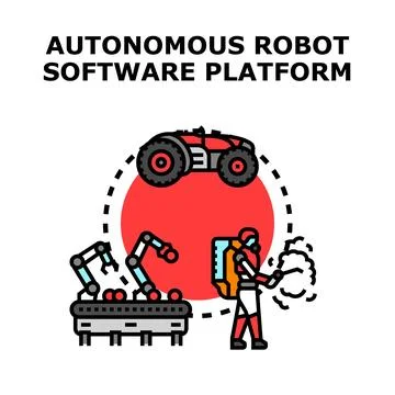 Autonomous robot software platform concept innovation Stock Illustration