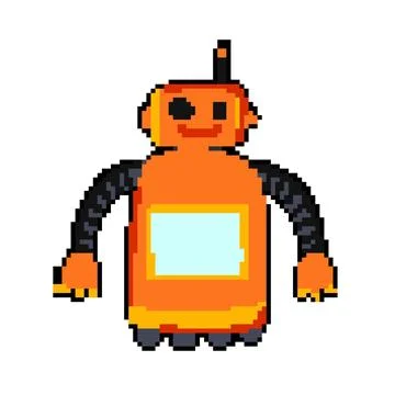 Autonomous robot toy pixel art vector illustration イラスト素材