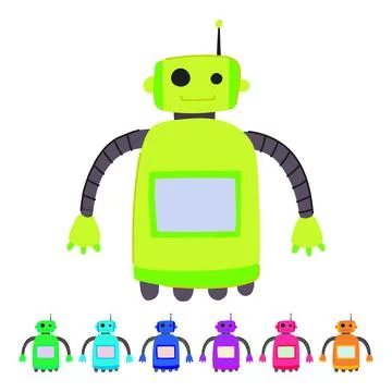 Autonomous robot toy vector cartoon graphic Illustrazione stock