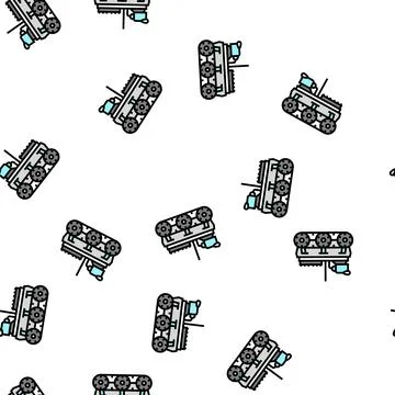 Autonomous robot vector seamless pattern Illustrazione stock