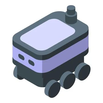 Autonomous robot working delivering something using artificial intelligence Stock Illustration