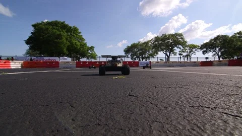 Autonomous robotic car testing on the ground Stock Footage 93534242