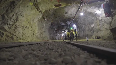 Autonomous Robotic Dog Walking Through Mining Corridor during Search and Stock Footage 157411316