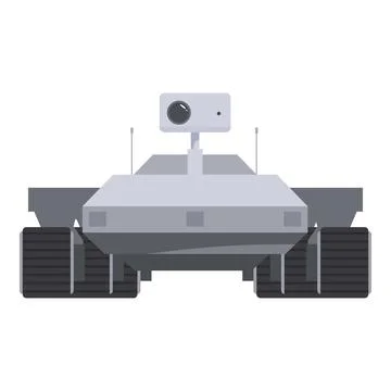 Autonomous rover exploring extraterrestrial planet surface Stock Illustration