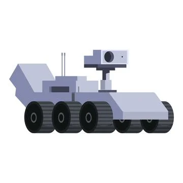 Autonomous rover exploring a new planet with advanced technology Stock Illustration