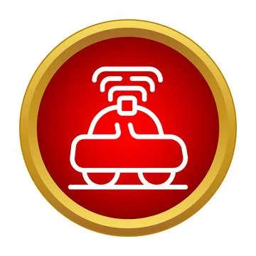 Autonomous self driving car icon transmitting signals Stock Illustration