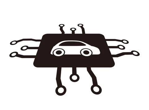 Autonomous self-driving concept, no touching, artificial intelligent, vector Stock Illustration