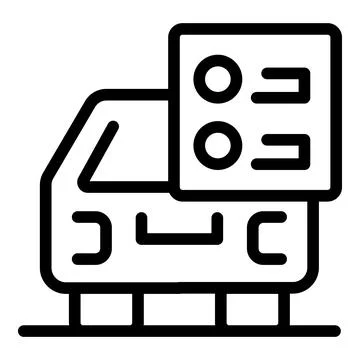 Autonomous self driving vehicle using artificial intelligence icon Stock Illustration
