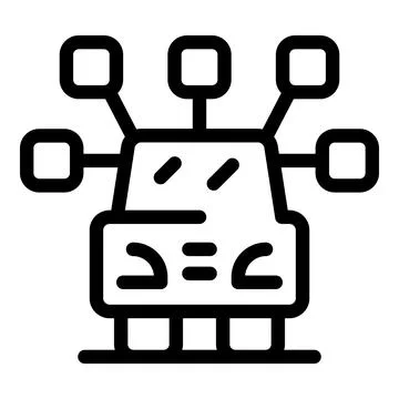 Autonomous self driving vehicle using sensor system icon Stock Illustration
