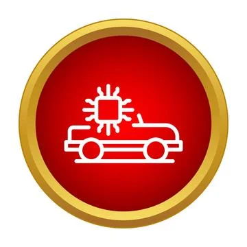 Autonomous smart car driving with artificial intelligence chip technology Stock Illustration