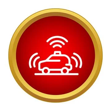Autonomous smart car sensing environment icon Stock Illustration