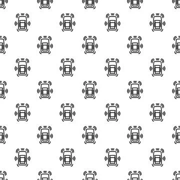 Autonomous smart car sensing surrounding environment seamless pattern イラスト素材