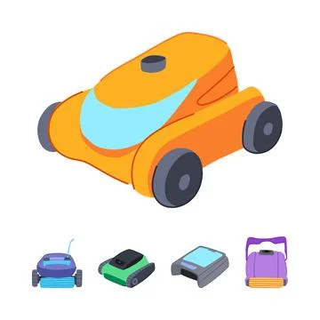 Autonomous smart robots cleaning and maintaining homes Stock Illustration