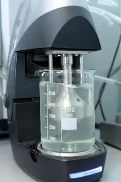 Autonomous solubility tester. Imitation dissolution of the table Stock Photos