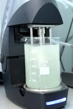 Autonomous solubility tester. Imitation dissolution of the table Stock Photos