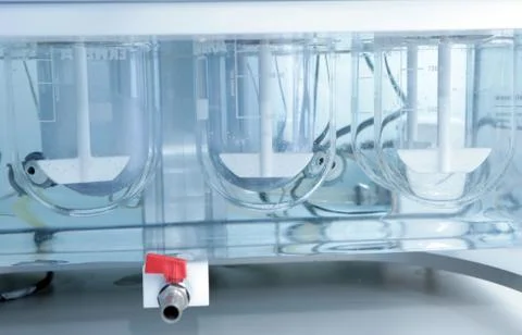 Autonomous solubility tester. Imitation dissolution of the table Stock Photos
