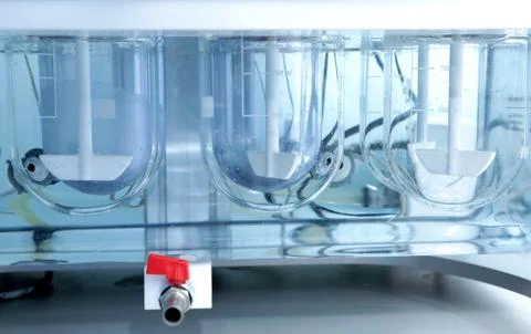 Autonomous solubility tester. Imitation dissolution of the table Stock Photos
