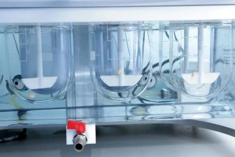 Autonomous solubility tester. Imitation dissolution of the table Stock Photos